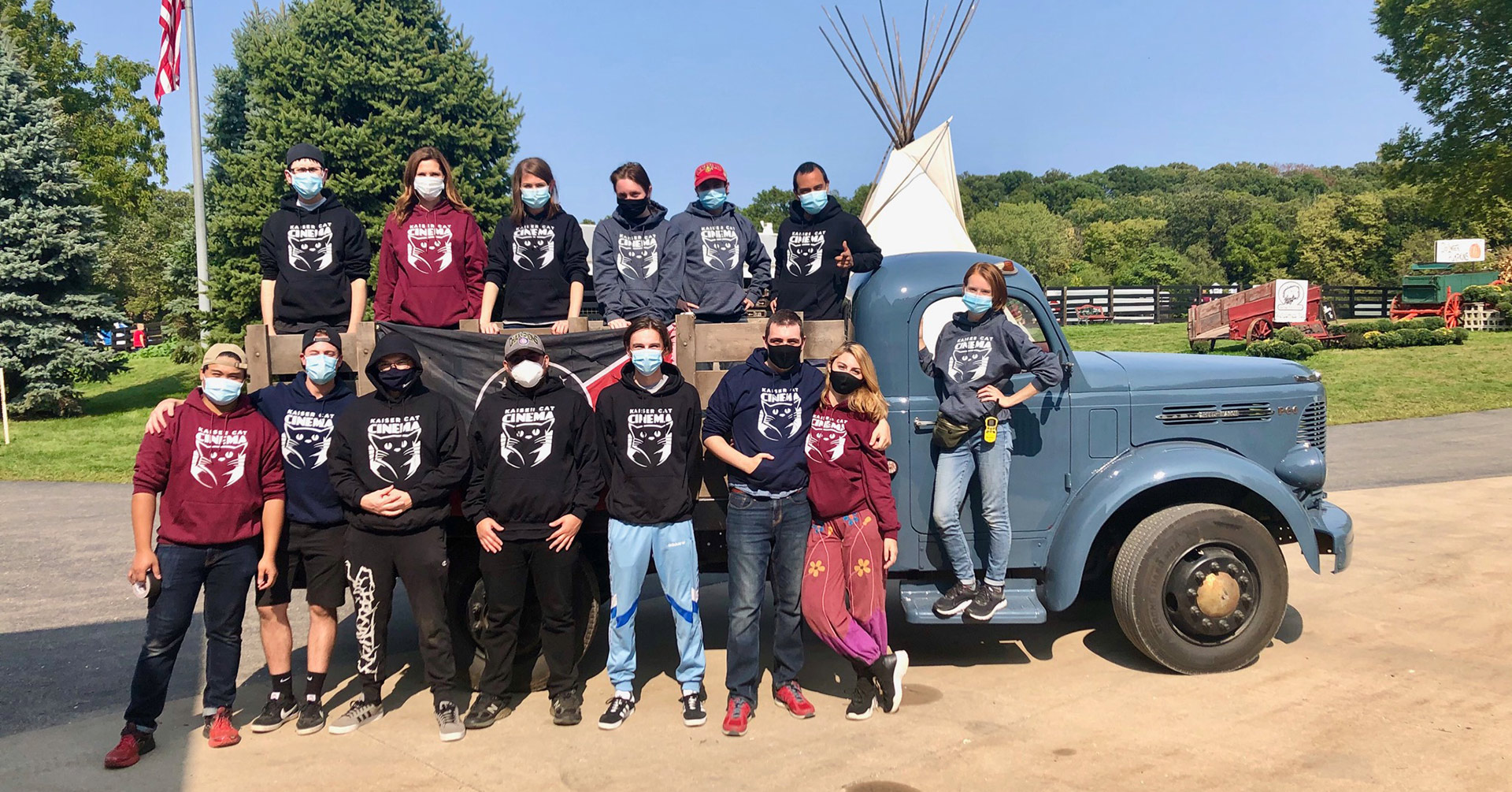 The Kaiser Cat Cinema crew on the set of The Divided States: Strife