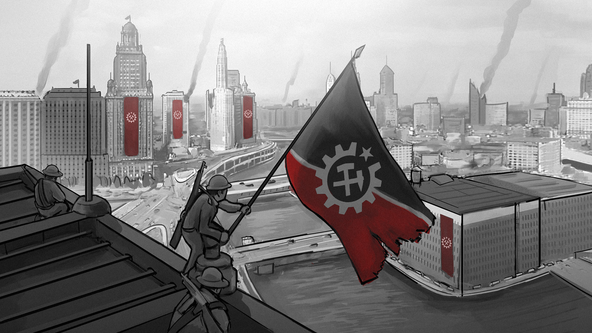 Raising the flag over Chicago