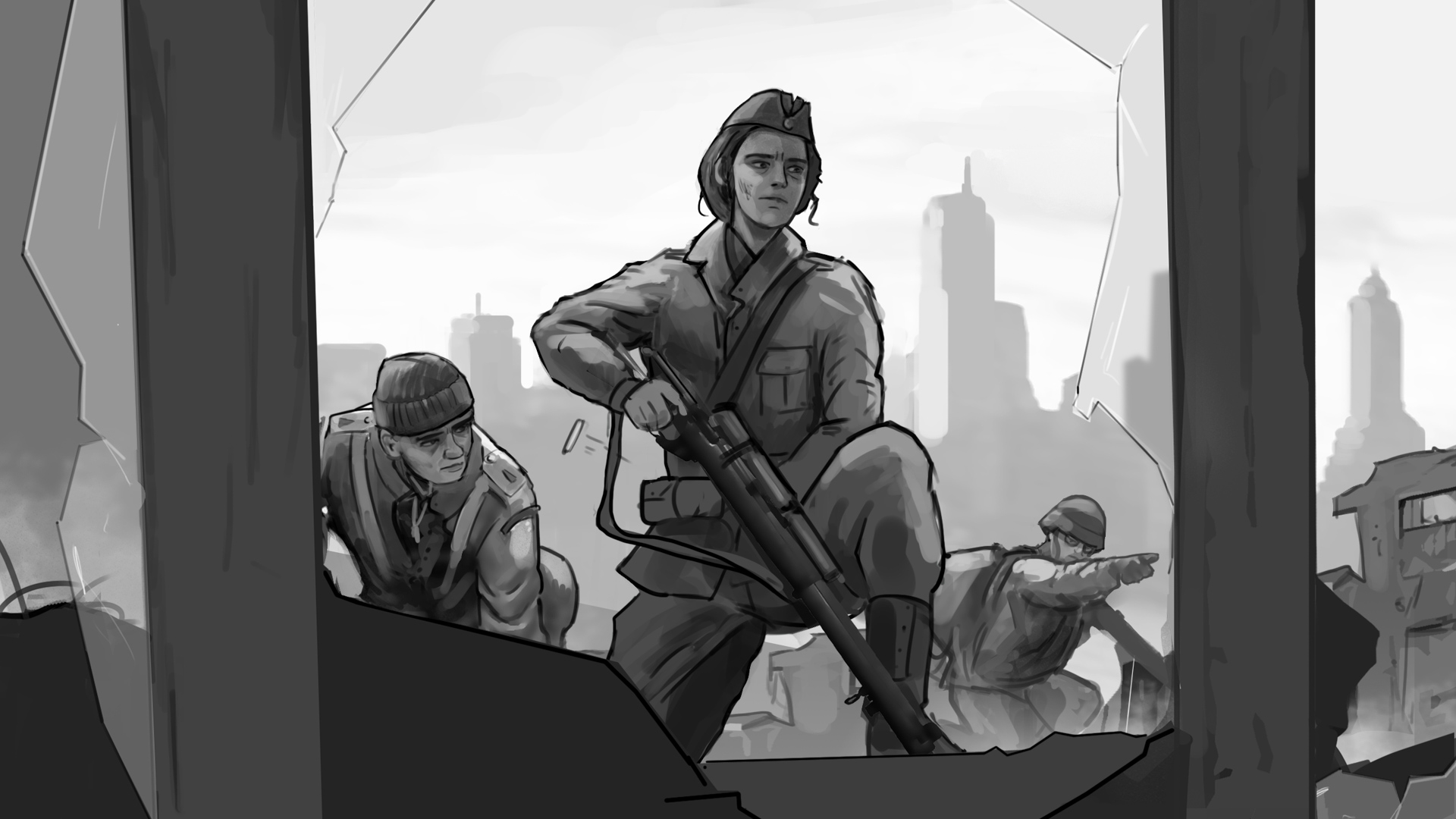 Sniper in the ruins